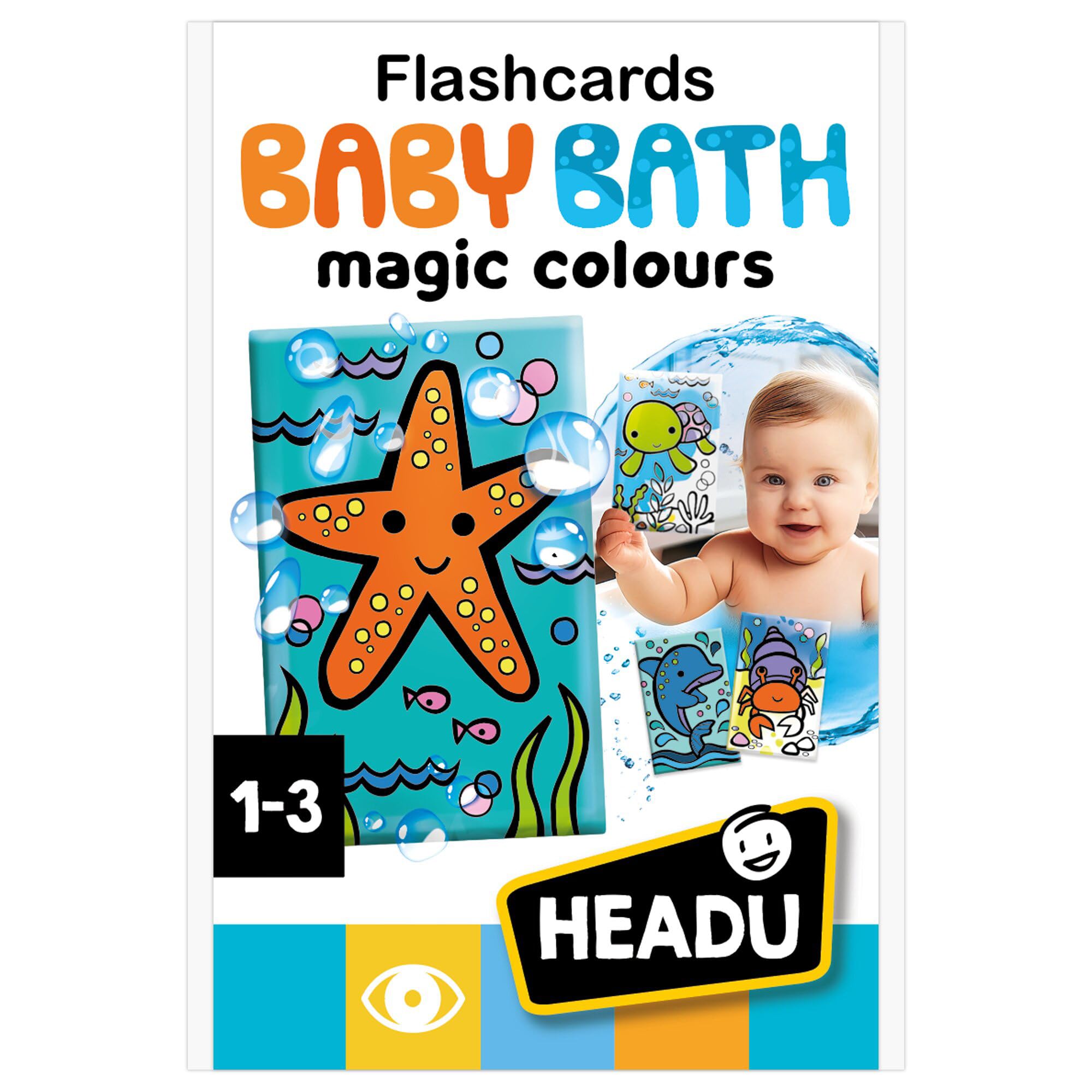 Headu Baby Bath flashcards bagnetto animali 8 carte 1-3 anni