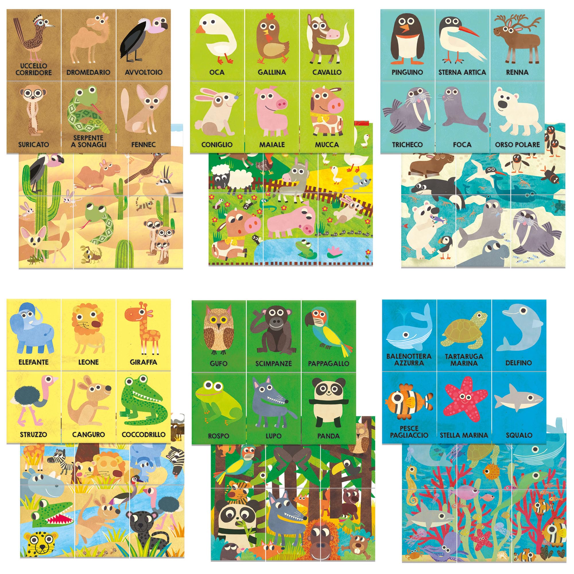 Headu Enciclopedia Animali IT54860 Flashcards 36 Carte Montessori