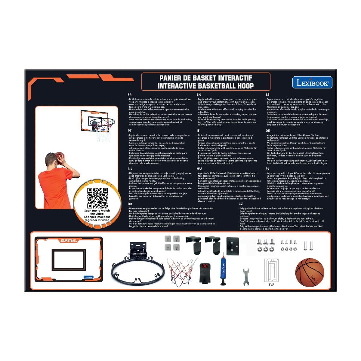 Lexibook JG920 mini canestro compatto con contatore