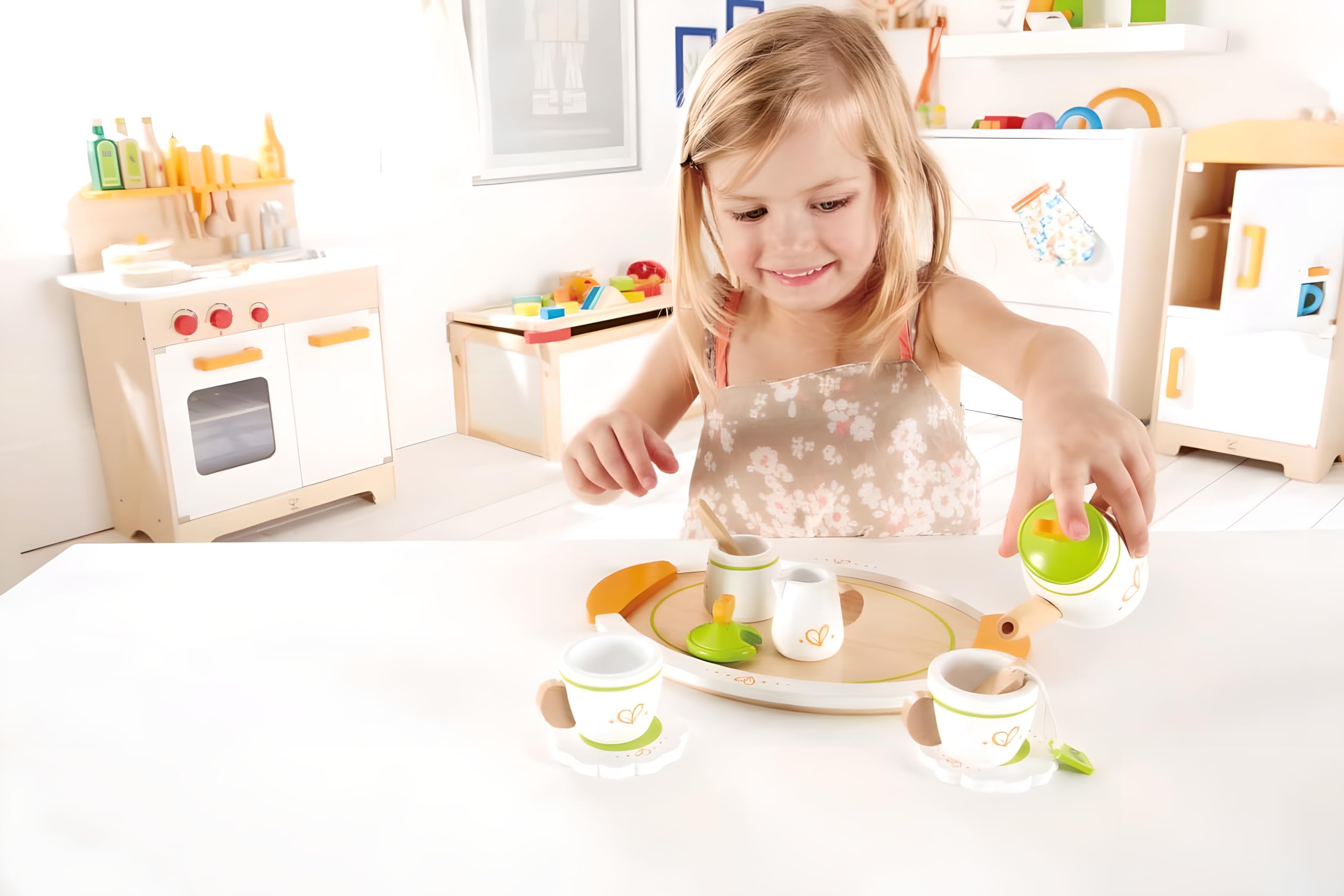 Hape E3124 Servizio da tè giocattolo per due in legno