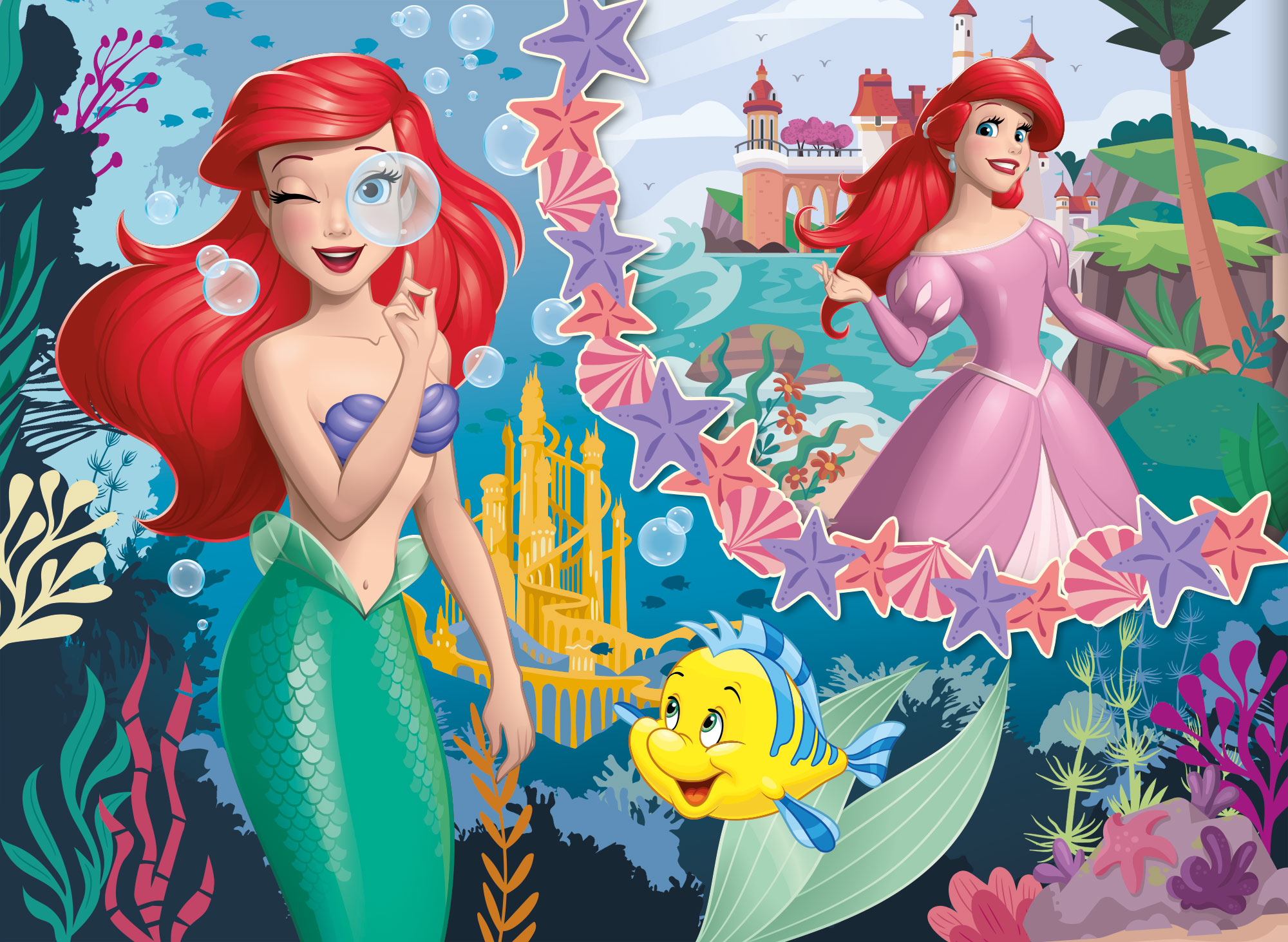 Lisciani Disney Eco-Puzzle Mini DF 48 puzzle 48 pezzi Ariel da colorare