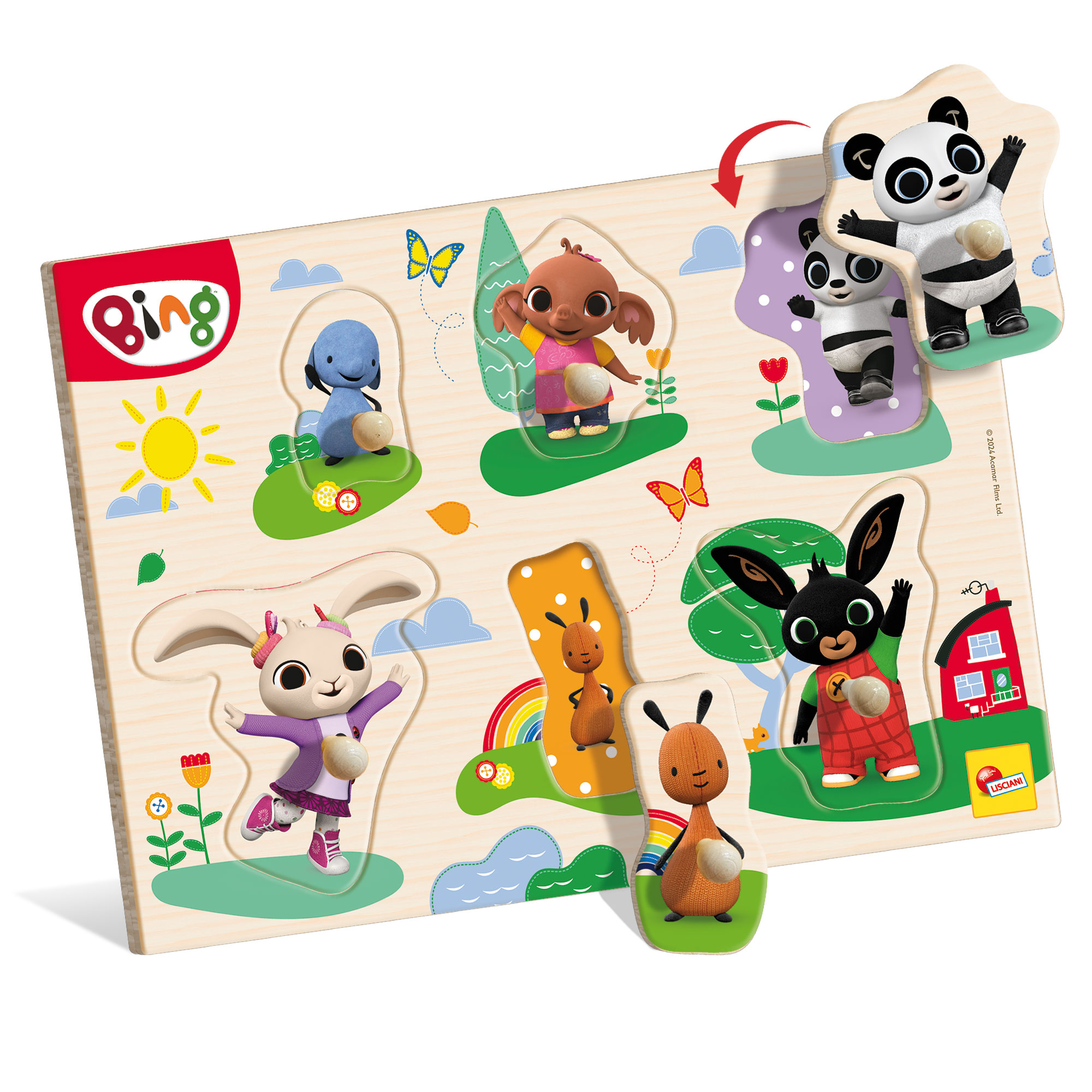 Lisciani Bing puzzle legno sagomato prescolare 6 soggetti