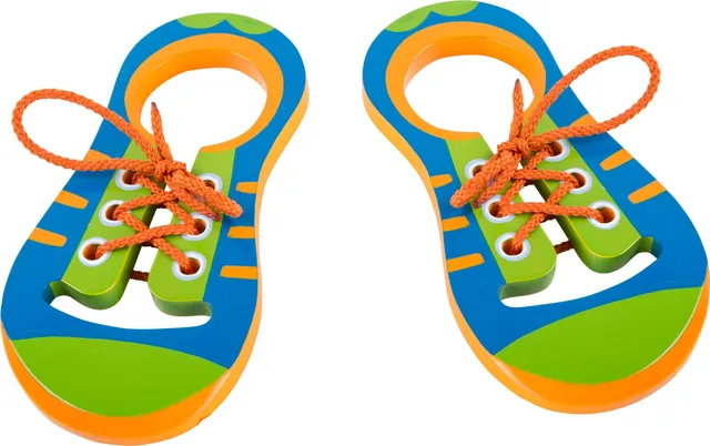 smallfoot 10152 scarpe da allacciare gioco legno 2 pezzi