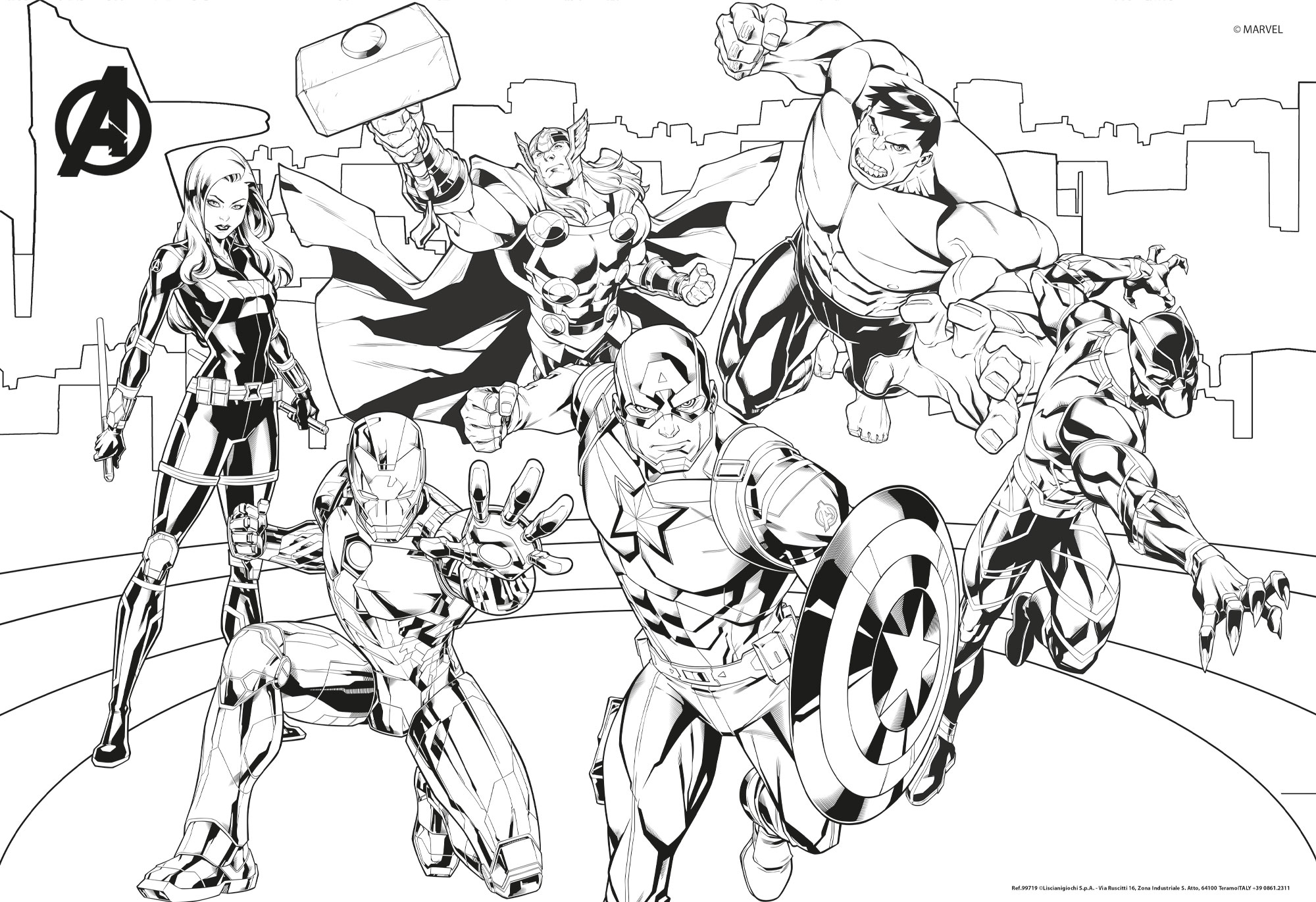 Lisciani Marvel Puzzle DF Plus 108 Avengers da colorare