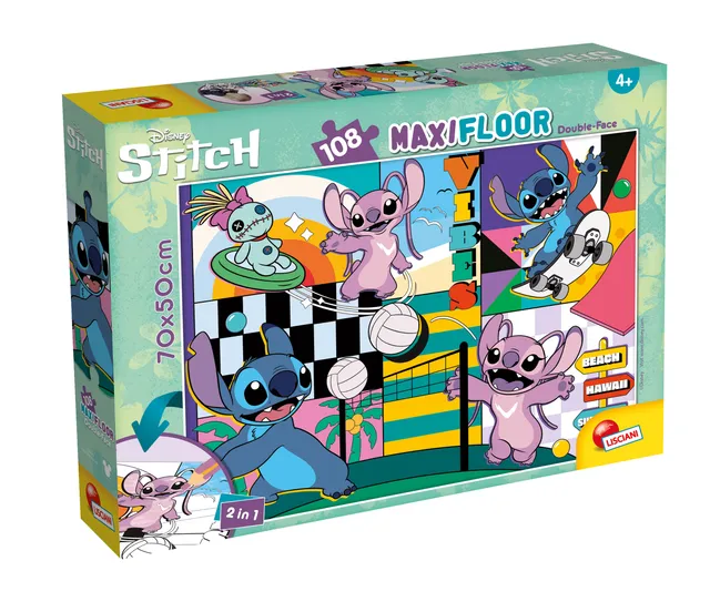 Lisciani Disney Maxifloor 108 puzzle bambini Lilo Stitch