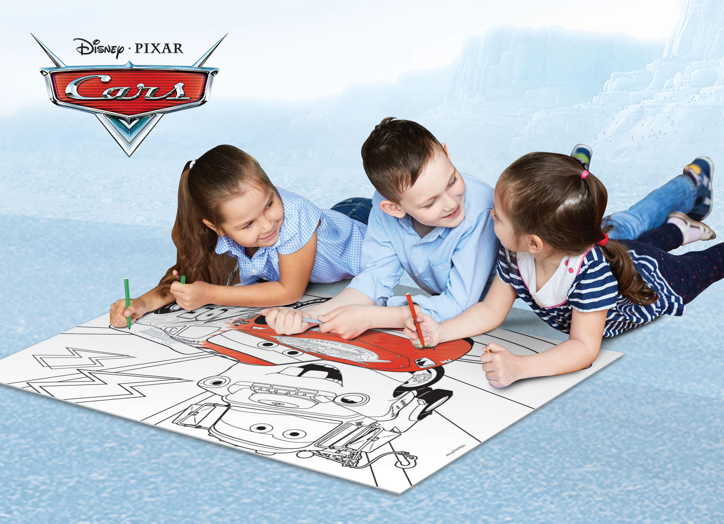 Lisciani Disney Cars Maxifloor puzzle 2x60 pezzi da colorare