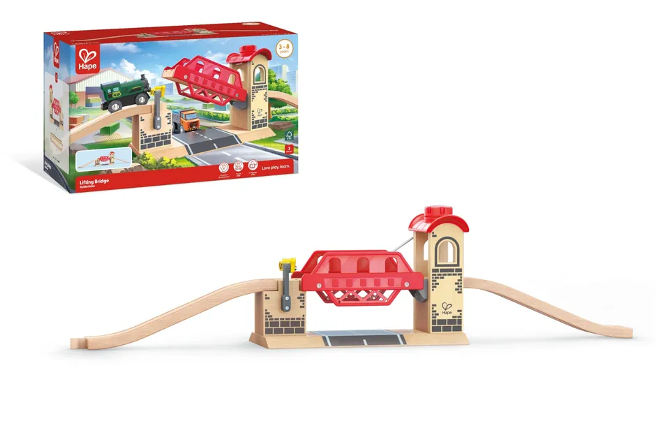 Hape Ponte Levatoio trenino legno manuale compatibile