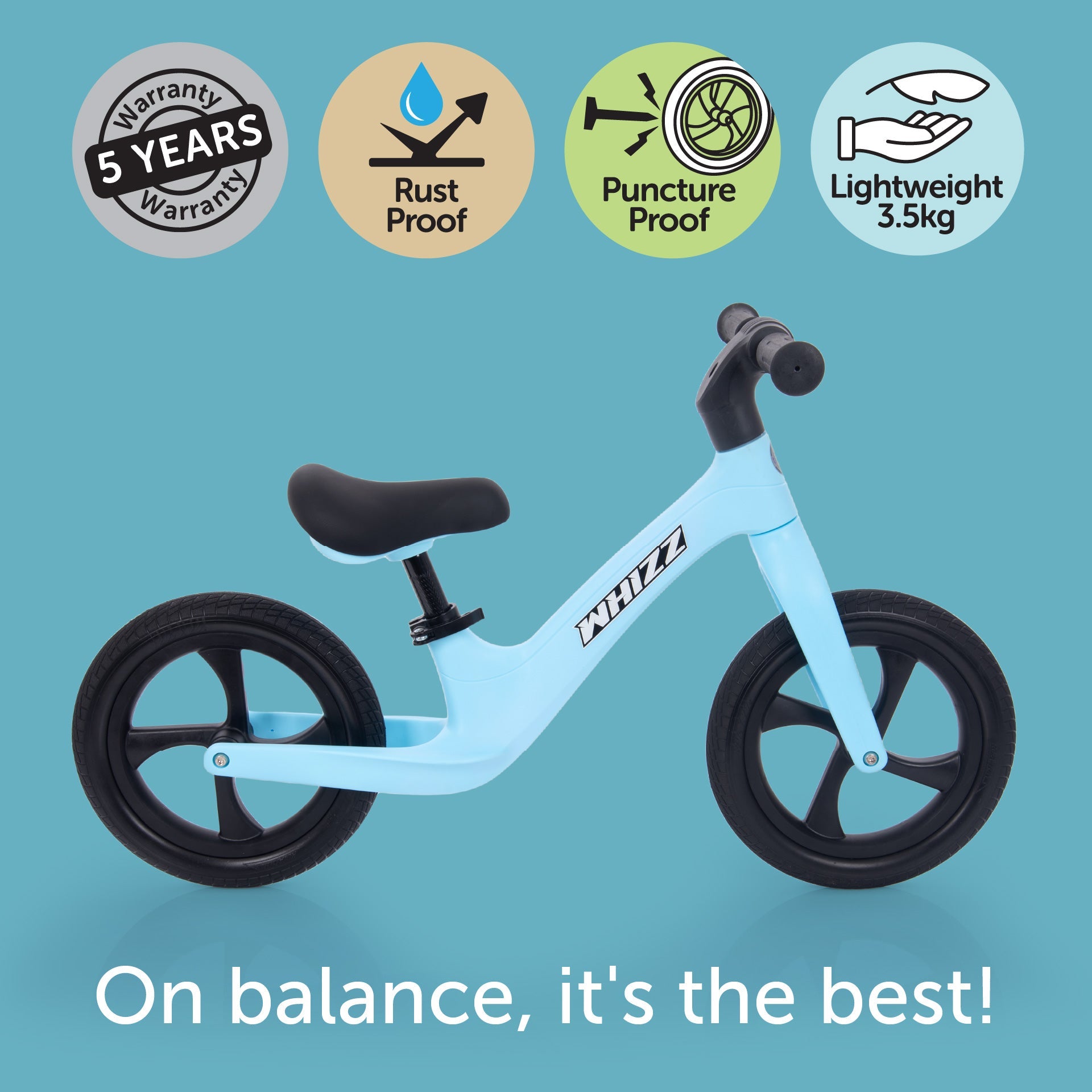 Tickit Whizz Balance Bike bici senza pedali blu 86 cm