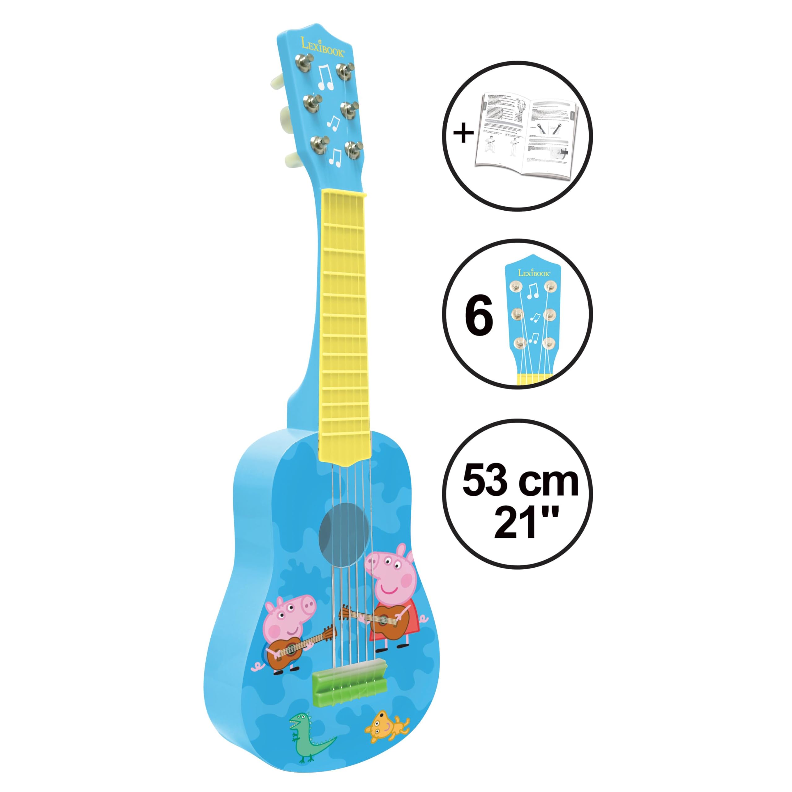 Lexibook Peppa Pig K200PPLXB chitarra bambini blu giallo 53 cm