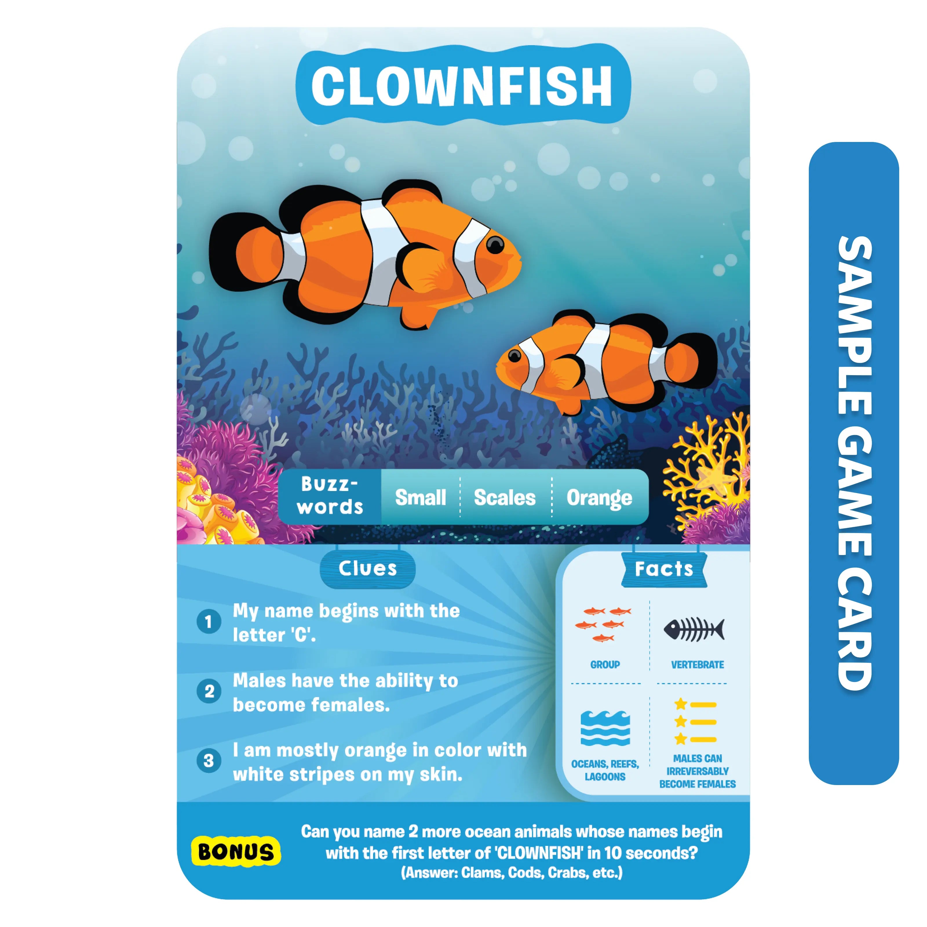Skillmatics Guess in 10 Underwater Animals gioco carte
