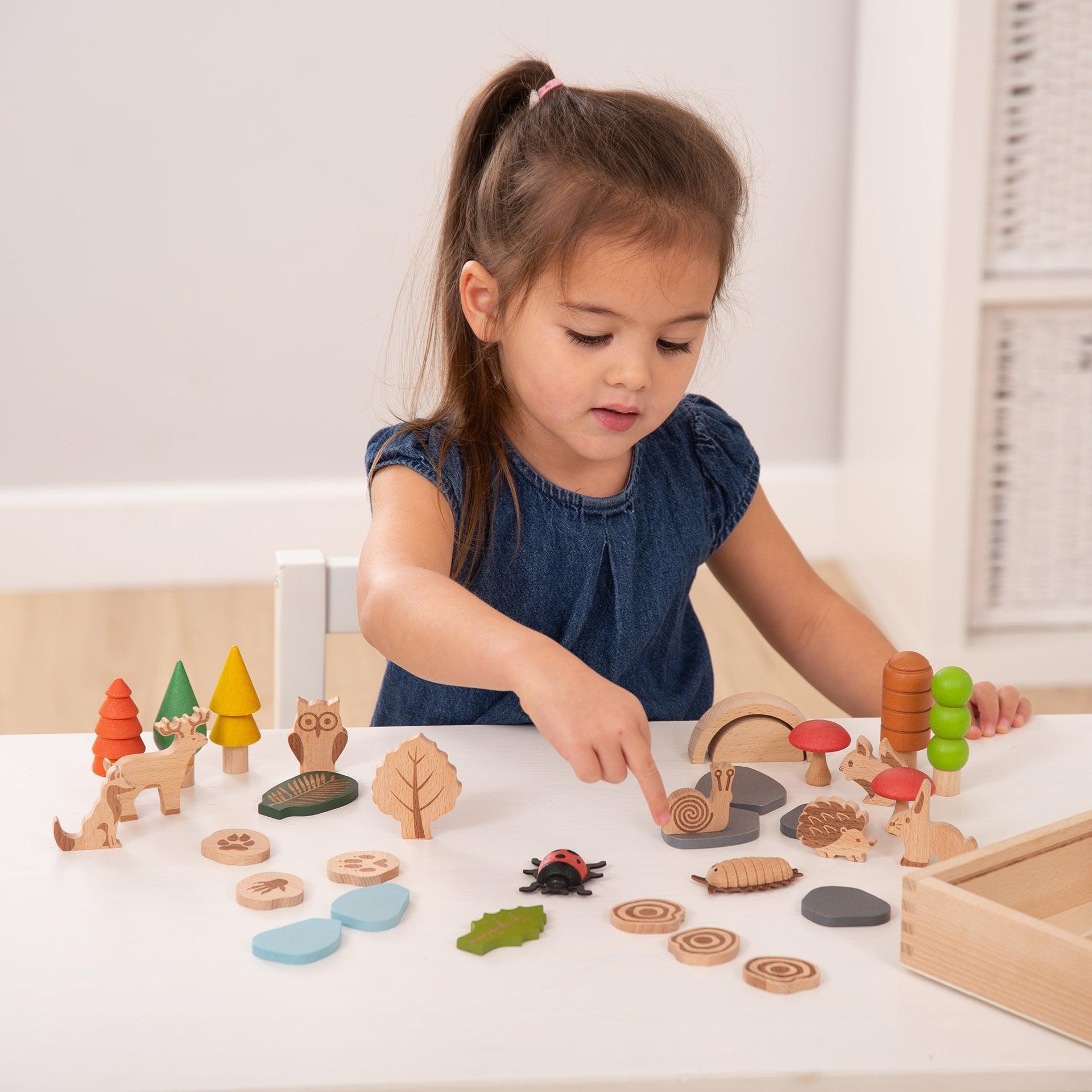 Tickit Woodland Trail Set gioco legno bosco con animali scatola