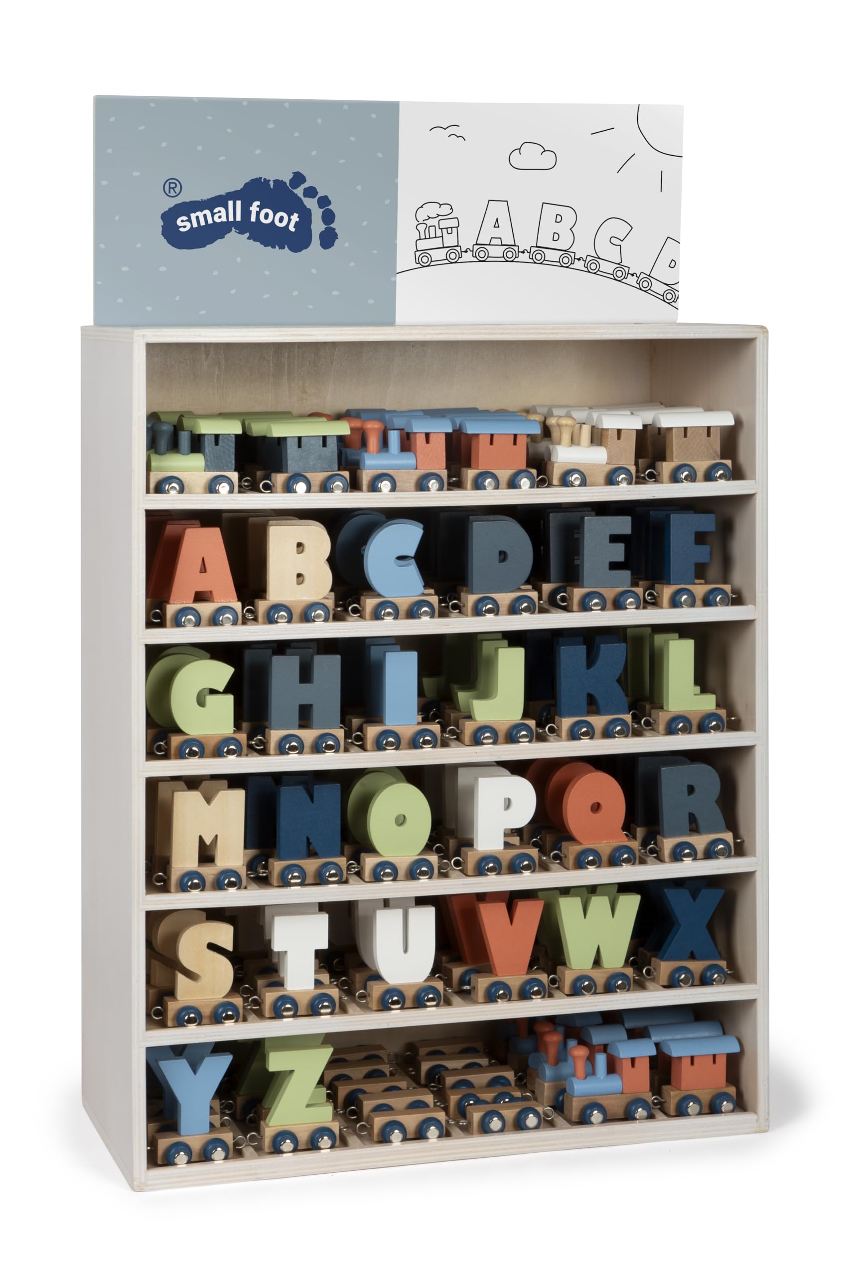 smallfoot Trenino Polare 12597 display legno 180 pezzi lettere