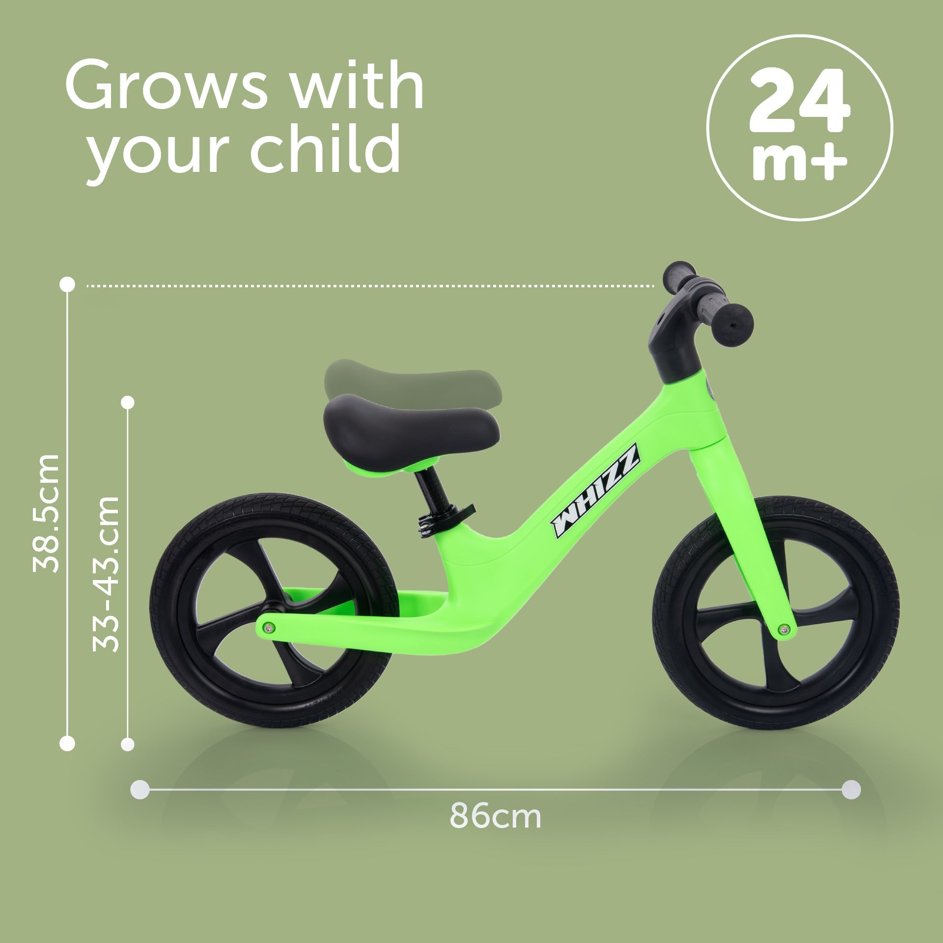 Tickit Whizz Balance Bike bici senza pedali verde