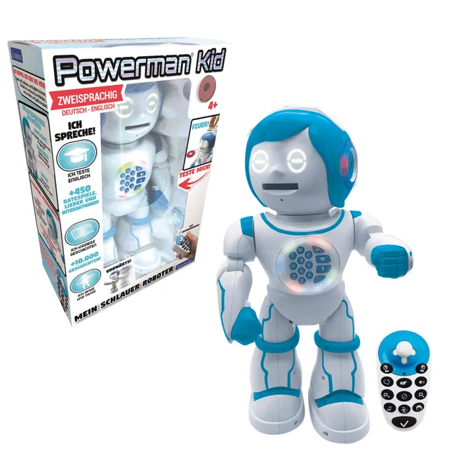 Lexibook Powerman Kid ROB90DE robot giocattolo bilingue dischi