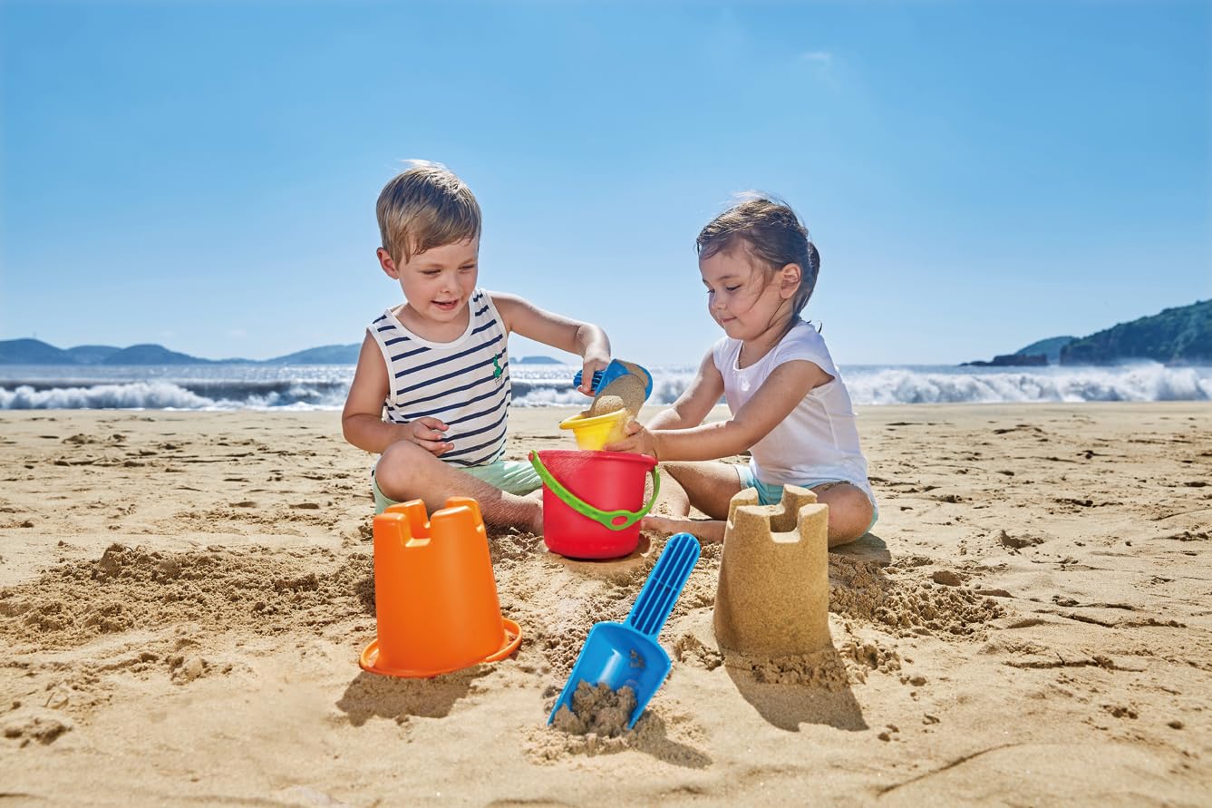 Hape Set Spiaggia 5 in 1 Secchielli e Palette dai 18 Mesi