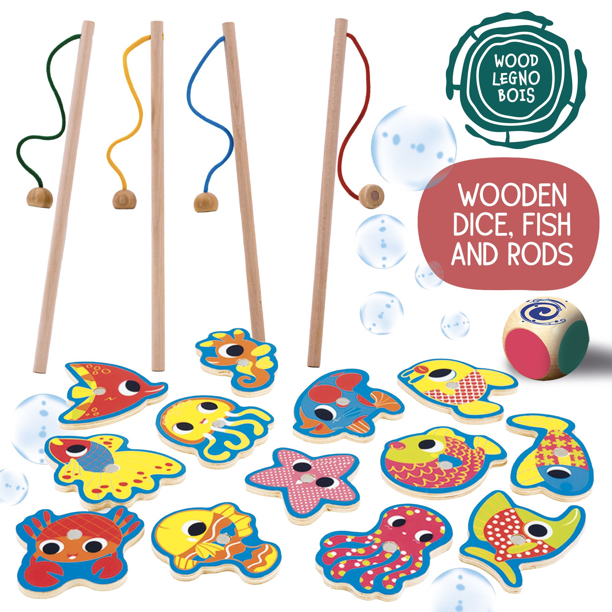 Lisciani Montessori Baby Magnetic Fish Fun pesca magnetica legno