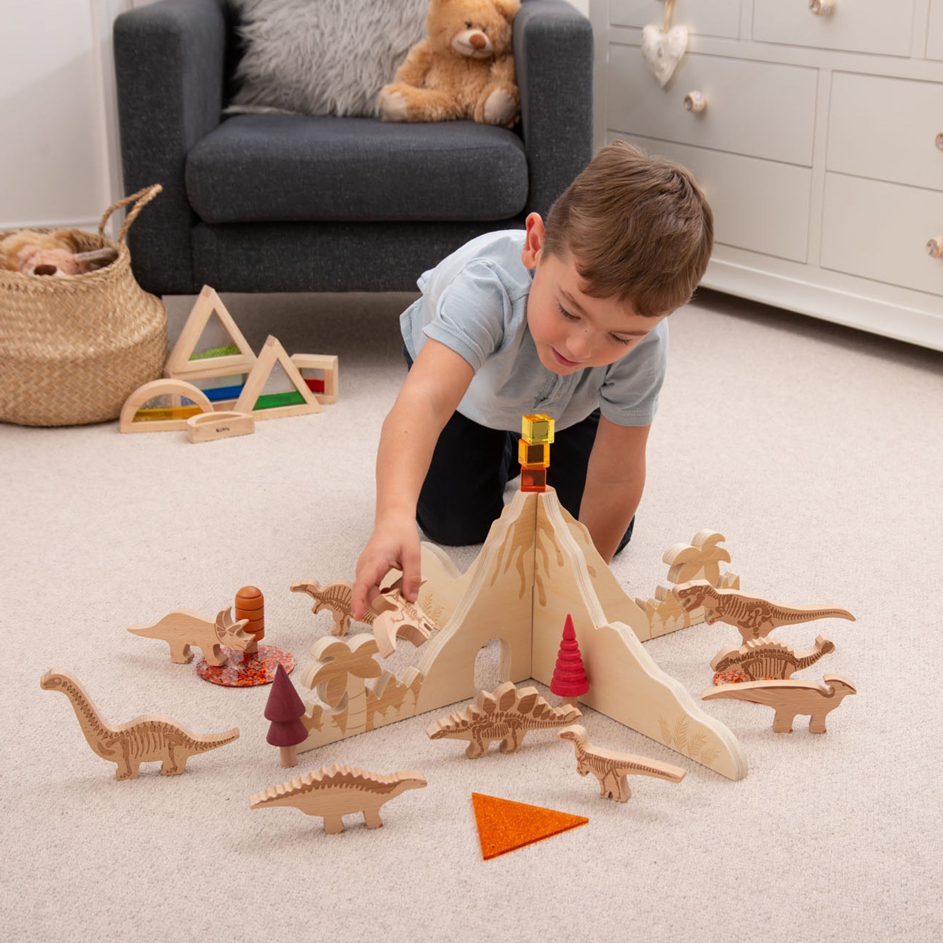 Tickit Jurassic Discovery Dividers scenario dinosauri legno 2 pz