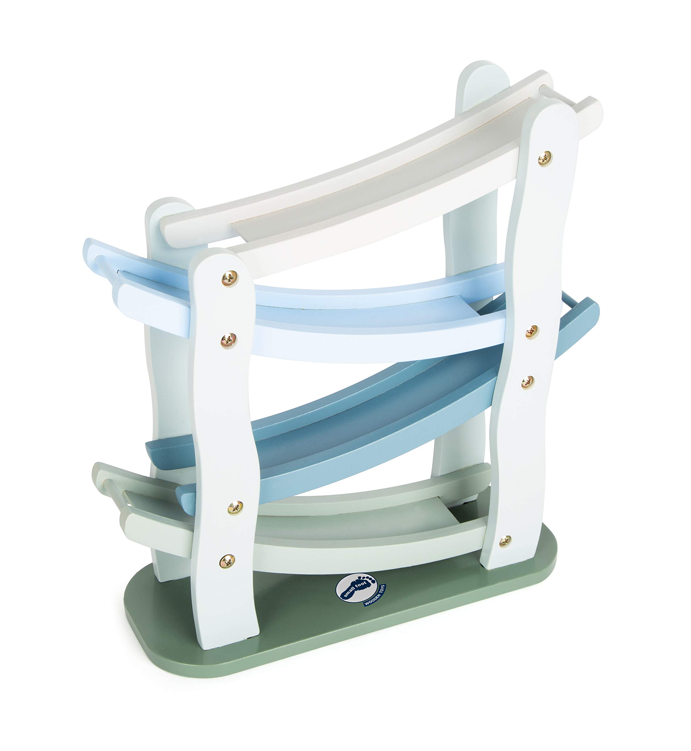 smallfoot 11651 Pista da Corsa Legno Blu 4 Auto