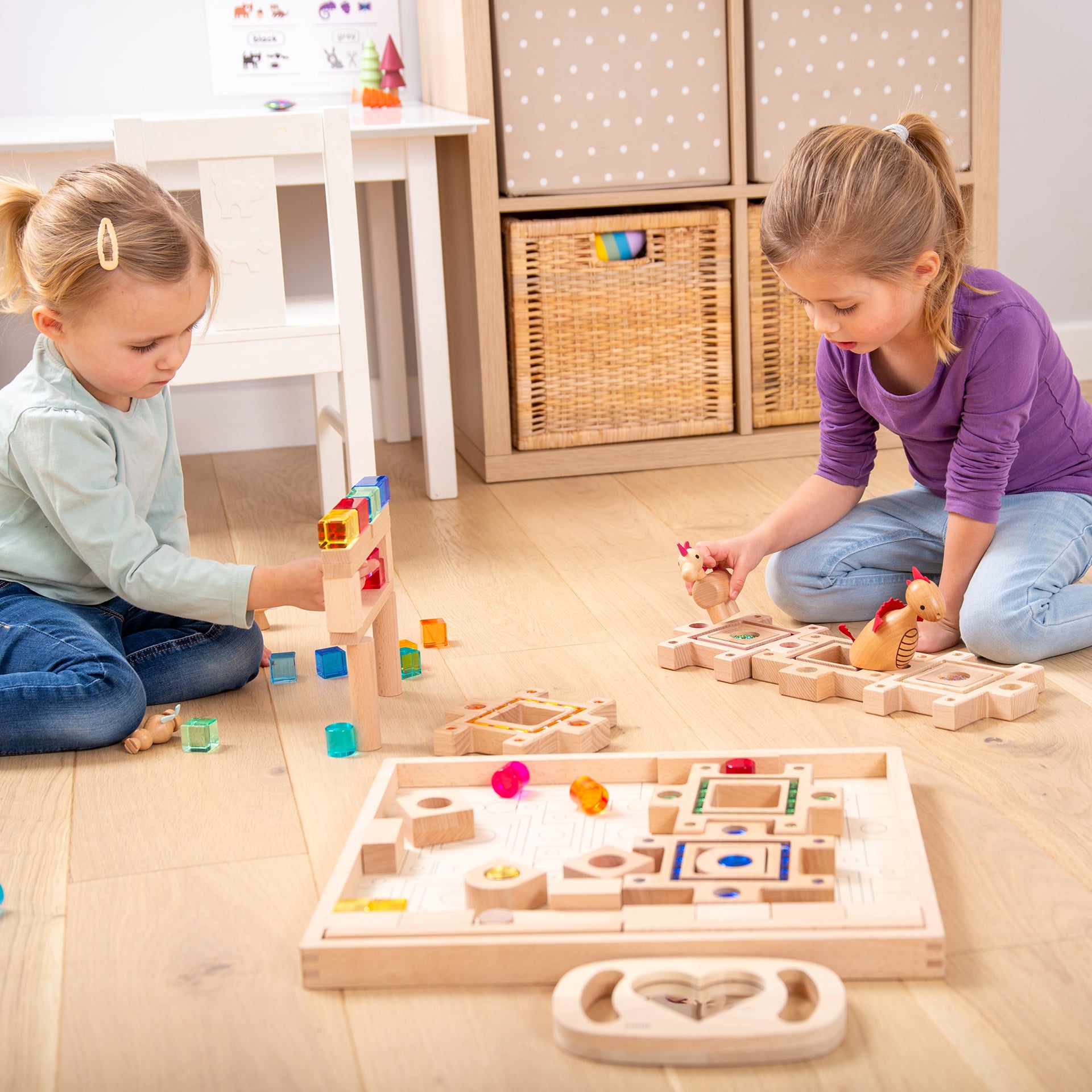 Tickit Gem Puzzle Blocks blocchi legno 58 pezzi traslucidi