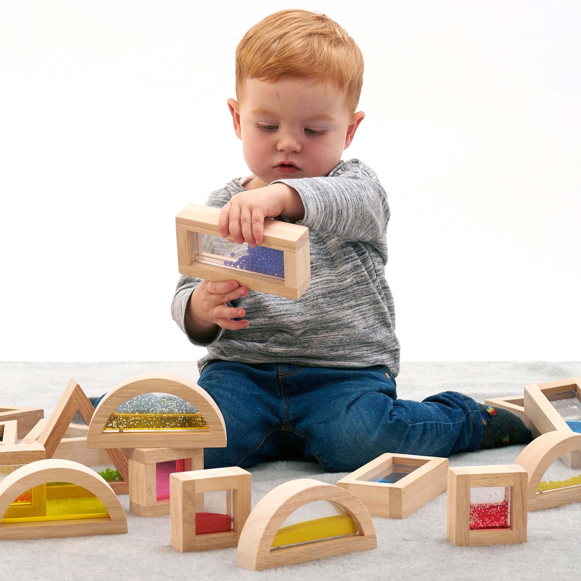 Tickit 73281 blocchi sensoriali legno 16 pezzi forme