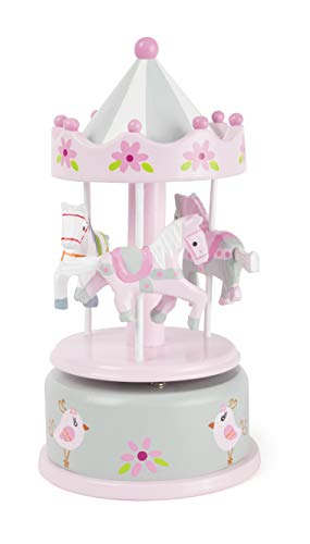 smallfoot Fiore carillon giostra cavalli legno rosa
