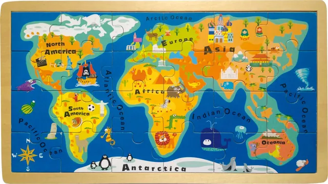 smallfoot 4240 puzzle in legno mappamondo inglese