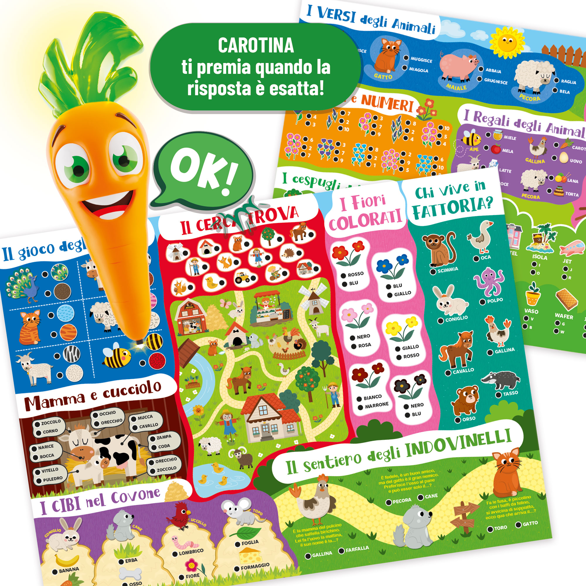 Lisciani Carotina Penna Parlante 50 Giochi quiz prescolare