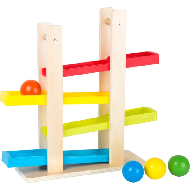 smallfoot Pista Biglie gioco in legno 4 sfere colorate bambini