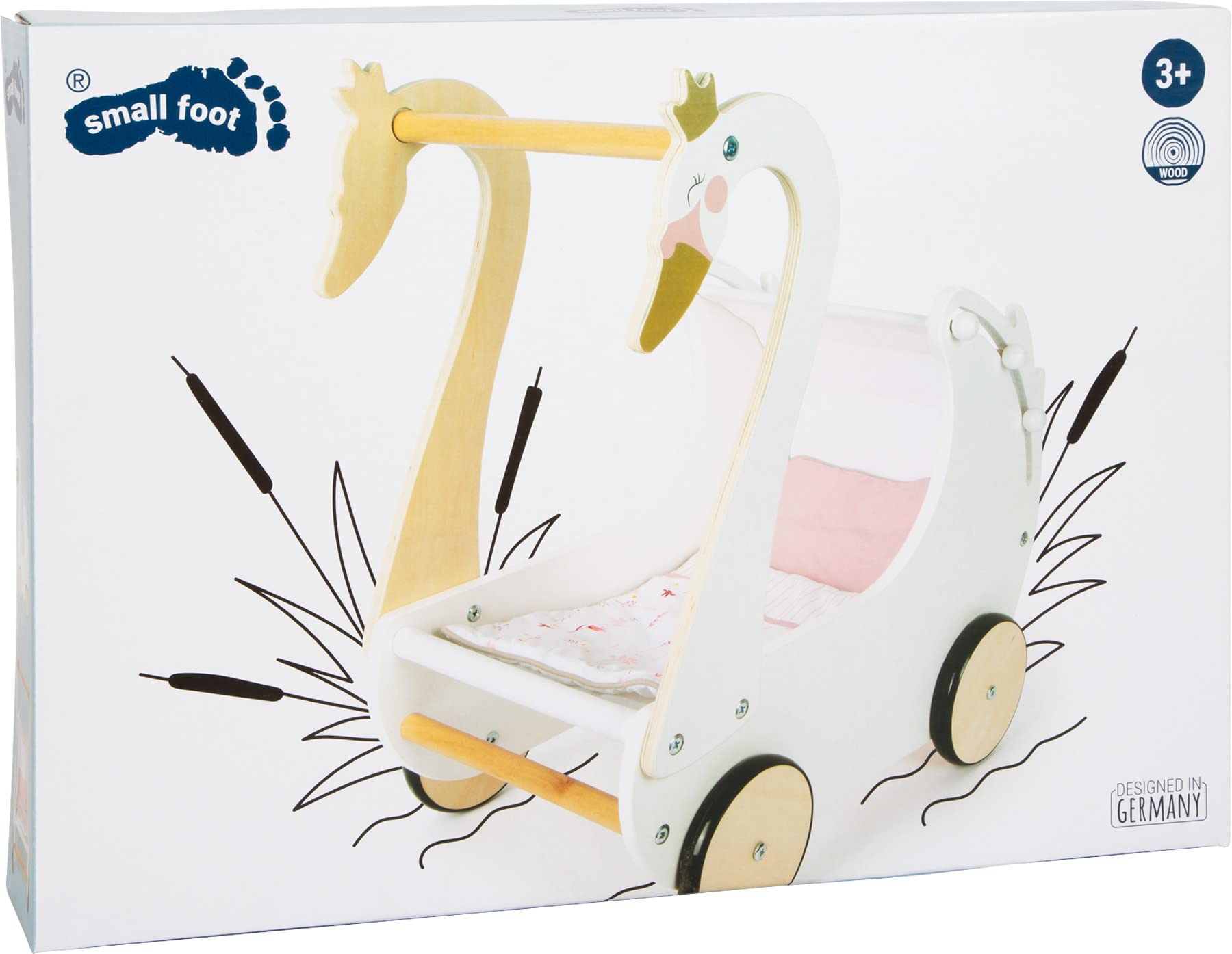smallfoot Cigno carrozzina bambole legno fino 46 cm